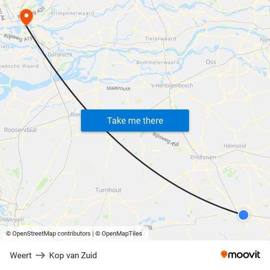 Weert to Kop van Zuid map