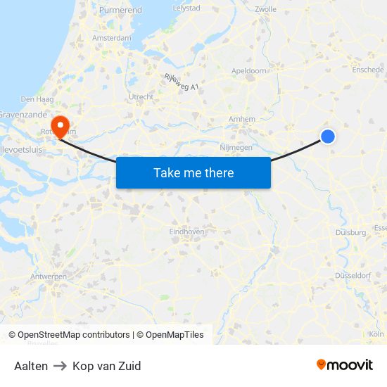 Aalten to Kop van Zuid map