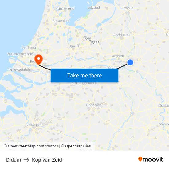 Didam to Kop van Zuid map