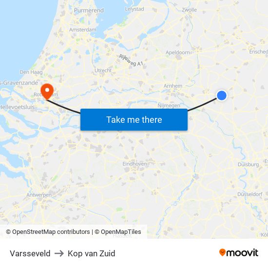 Varsseveld to Kop van Zuid map