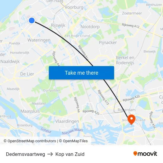 Dedemsvaartweg to Kop van Zuid map