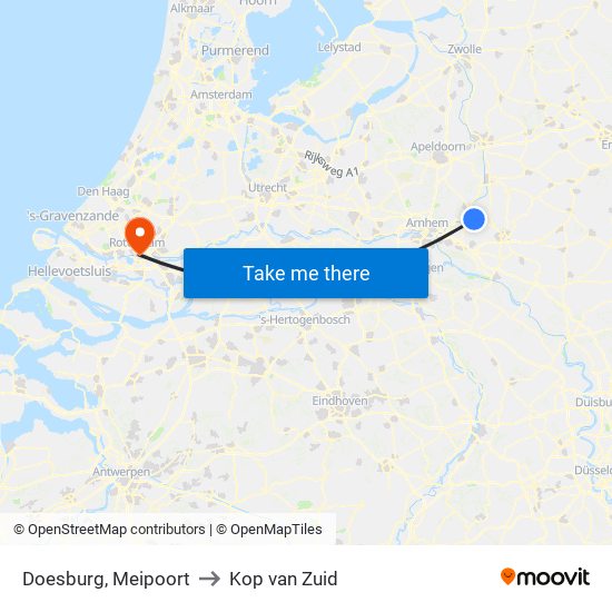 Doesburg, Meipoort to Kop van Zuid map