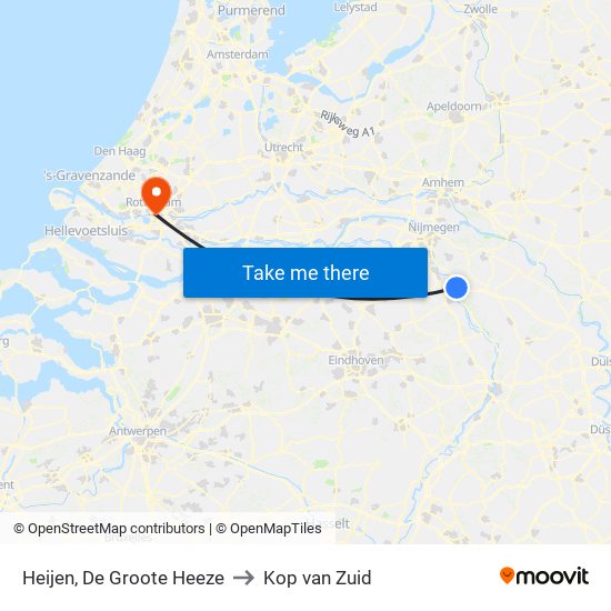 Heijen, De Groote Heeze to Kop van Zuid map