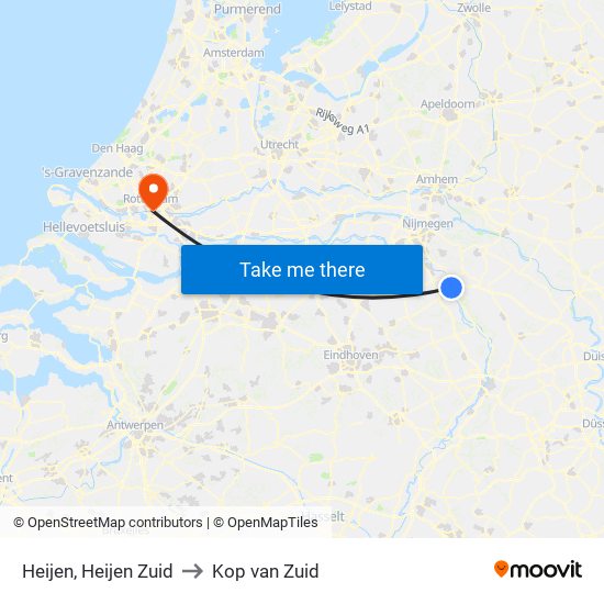 Heijen, Heijen Zuid to Kop van Zuid map