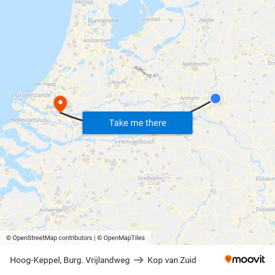 Hoog-Keppel, Burg. Vrijlandweg to Kop van Zuid map