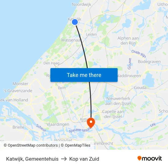 Katwijk, Gemeentehuis to Kop van Zuid map