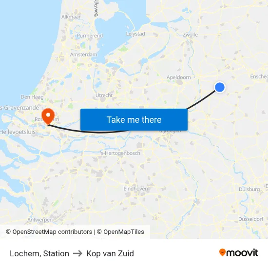 Lochem, Station to Kop van Zuid map