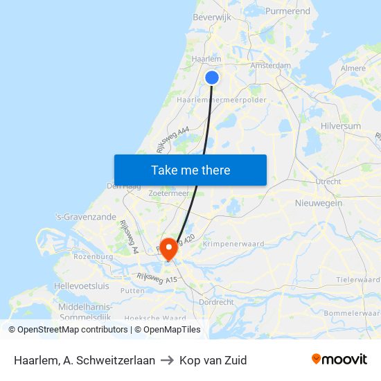 Haarlem, A. Schweitzerlaan to Kop van Zuid map