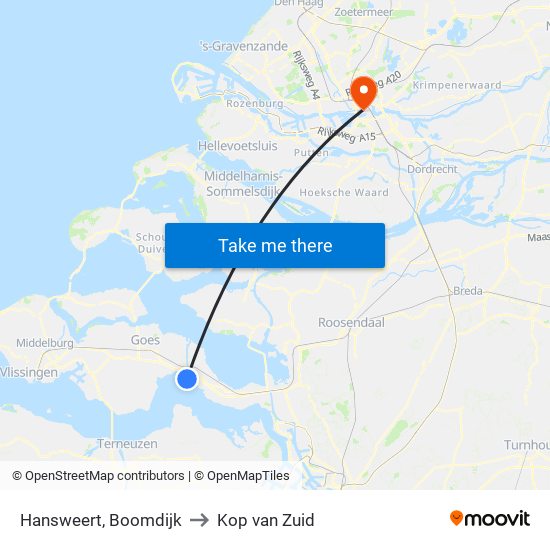 Hansweert, Boomdijk to Kop van Zuid map