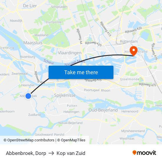 Abbenbroek, Dorp to Kop van Zuid map