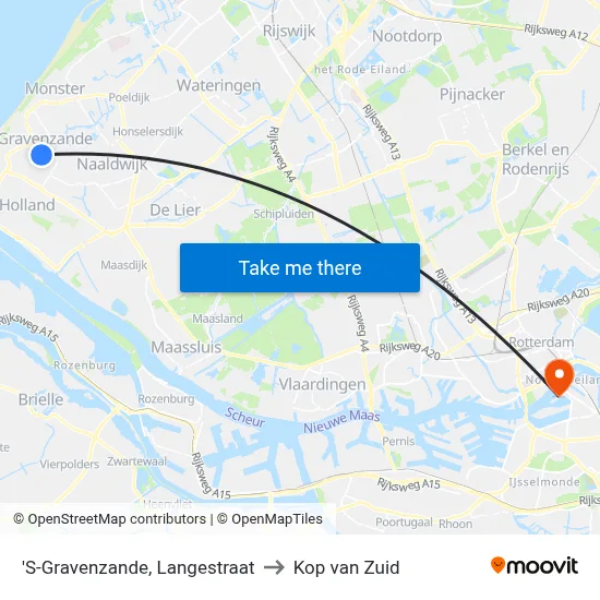'S-Gravenzande, Langestraat to Kop van Zuid map