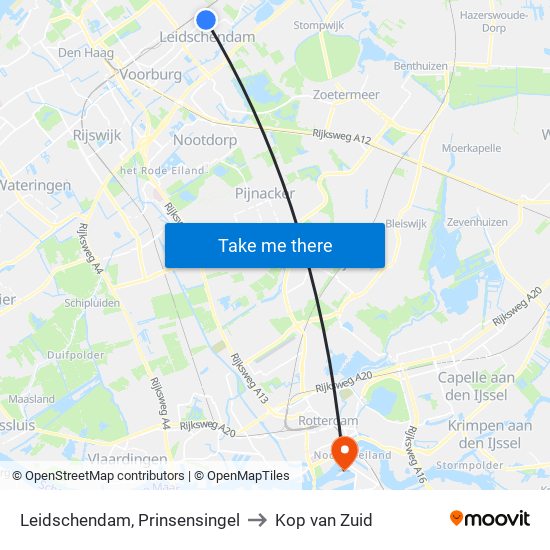 Leidschendam, Prinsensingel to Kop van Zuid map