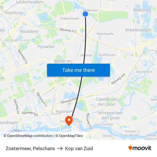 Zoetermeer, Pelschans to Kop van Zuid map