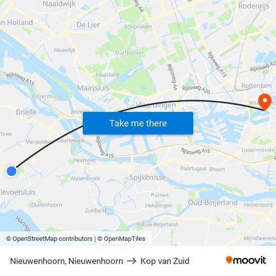 Nieuwenhoorn, Nieuwenhoorn to Kop van Zuid map