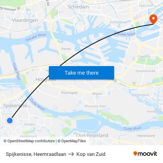 Spijkenisse, Heemraadlaan to Kop van Zuid map