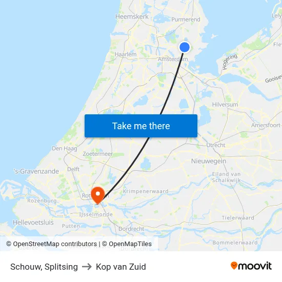 Schouw, Splitsing to Kop van Zuid map