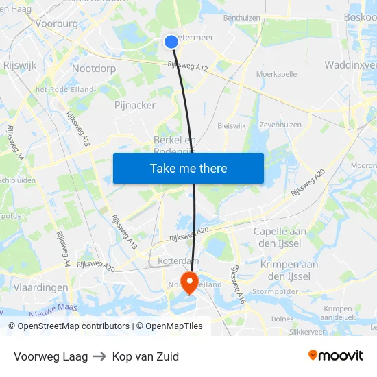 Voorweg Laag to Kop van Zuid map