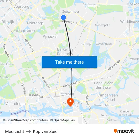 Meerzicht to Kop van Zuid map
