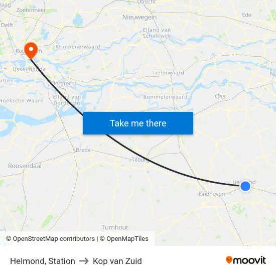 Helmond, Station to Kop van Zuid map