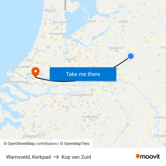 Warnsveld, Kerkpad to Kop van Zuid map