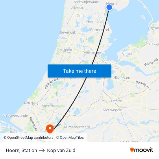 Hoorn, Station to Kop van Zuid map