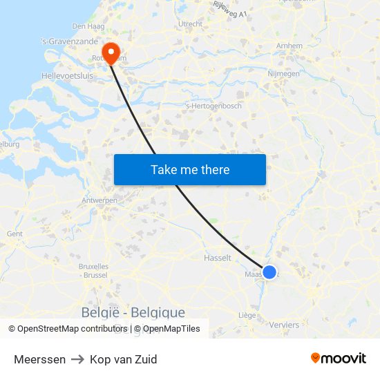 Meerssen to Kop van Zuid map