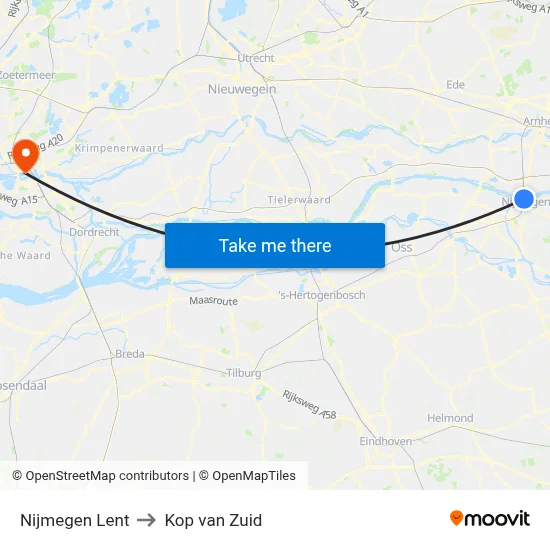 Nijmegen Lent to Kop van Zuid map