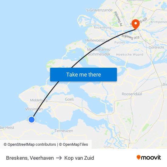 Breskens, Veerhaven to Kop van Zuid map