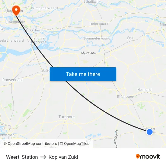 Weert, Station to Kop van Zuid map
