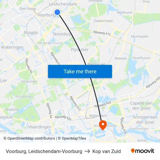 Voorburg, Leidschendam-Voorburg to Kop van Zuid map