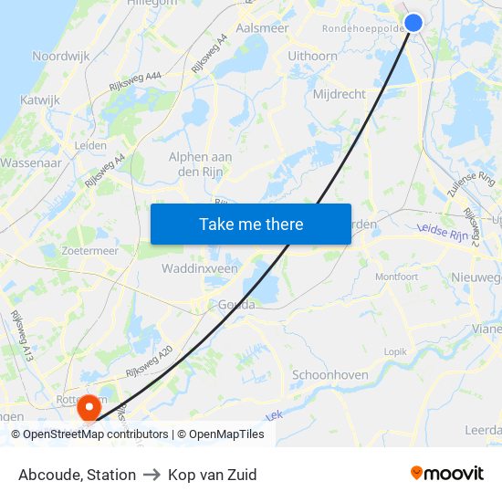 Abcoude, Station to Kop van Zuid map