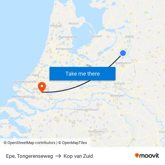 Epe, Tongerenseweg to Kop van Zuid map