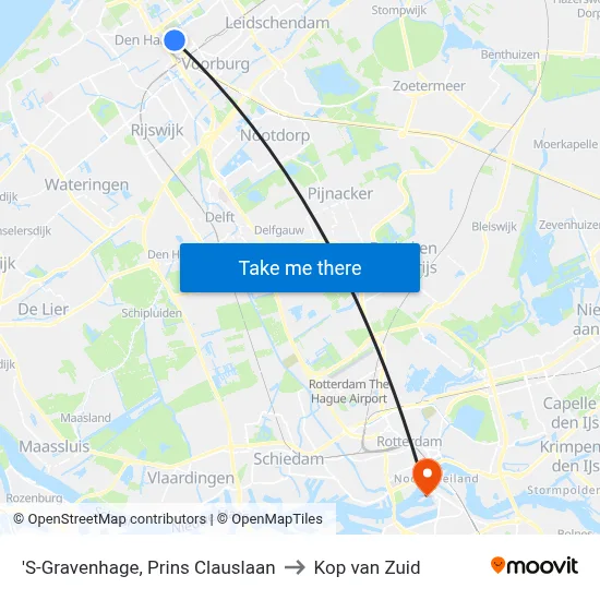 'S-Gravenhage, Prins Clauslaan to Kop van Zuid map