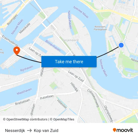Nesserdijk to Kop van Zuid map