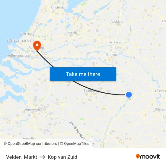 Velden, Markt to Kop van Zuid map