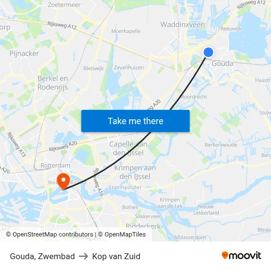 Gouda, Zwembad to Kop van Zuid map
