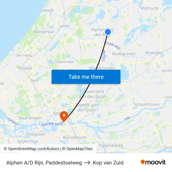 Alphen A/D Rijn, Paddestoelweg to Kop van Zuid map