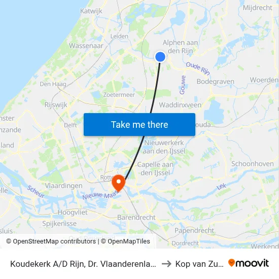 Koudekerk A/D Rijn, Dr. Vlaanderenlaan to Kop van Zuid map