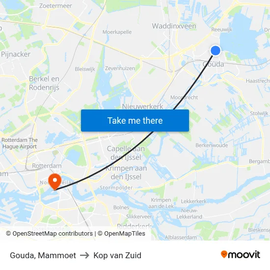 Gouda, Mammoet to Kop van Zuid map