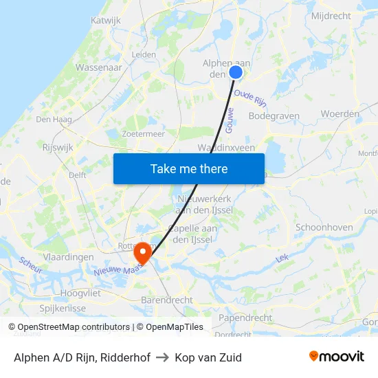 Alphen A/D Rijn, Ridderhof to Kop van Zuid map