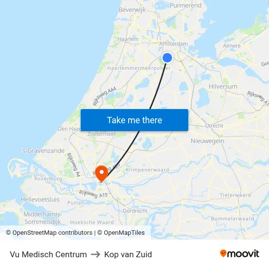 Vu Medisch Centrum to Kop van Zuid map