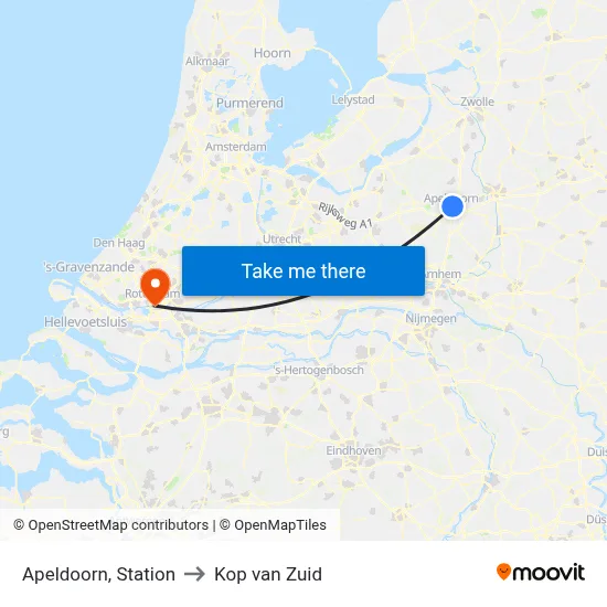 Apeldoorn, Station to Kop van Zuid map