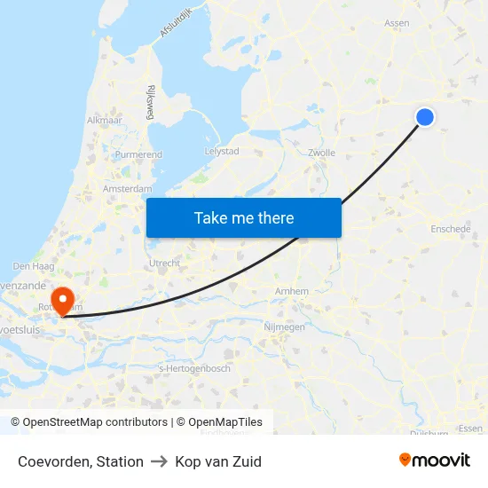 Coevorden, Station to Kop van Zuid map