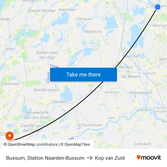 Bussum, Station Naarden-Bussum to Kop van Zuid map