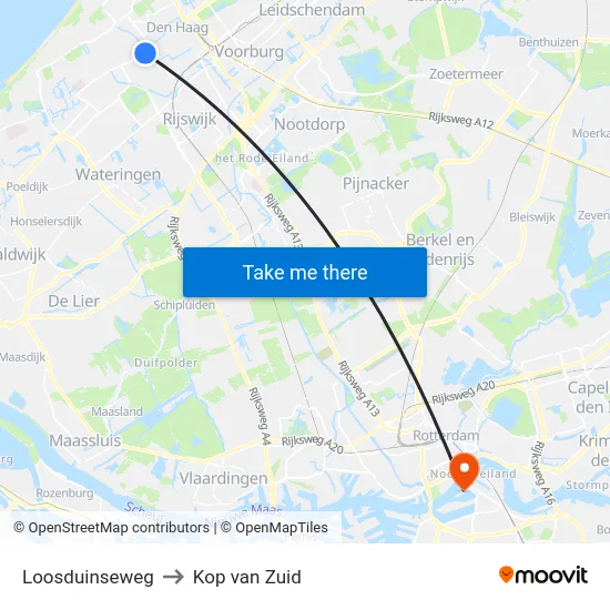 Loosduinseweg to Kop van Zuid map