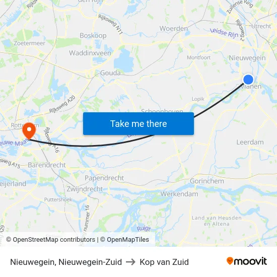 Nieuwegein, Nieuwegein-Zuid to Kop van Zuid map