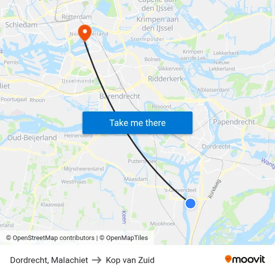 Dordrecht, Malachiet to Kop van Zuid map