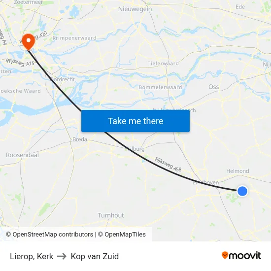 Lierop, Kerk to Kop van Zuid map