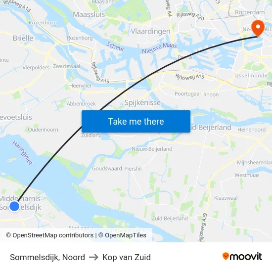 Sommelsdijk, Noord to Kop van Zuid map