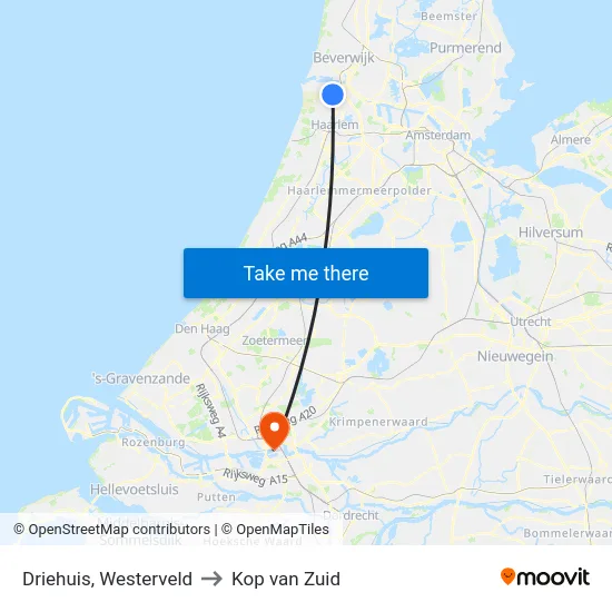 Driehuis, Westerveld to Kop van Zuid map